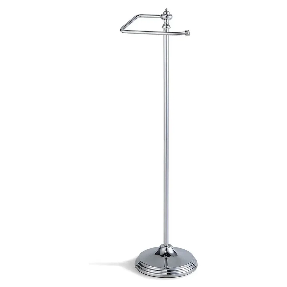 Bathroom Free Standing Toilet Tissue Paper Roll Holder Stand with Reserve Functi